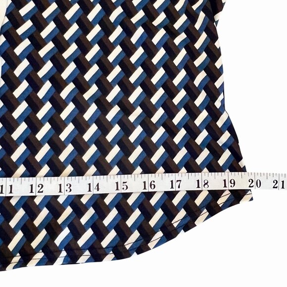 New Melloday Long Sleeve Button-Down Geometric Knit Shirt Dual-Color Collar - Picture 10 of 13